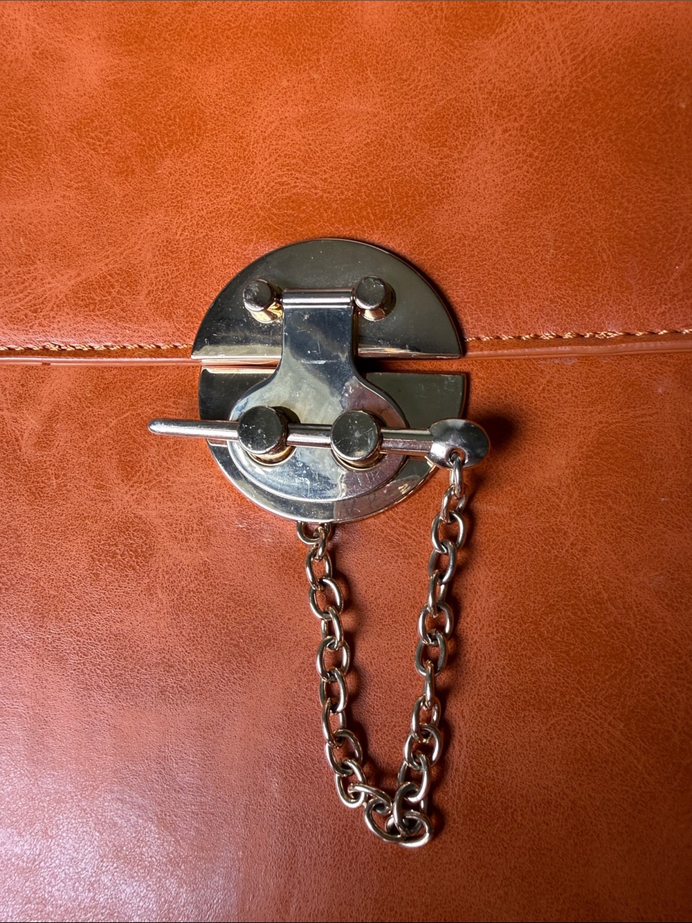 Vintage Tan Leather Crossbody Satchel -Bags - Picture 15 of 16